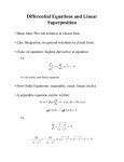 Differential Equations and Linear Superposition