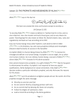 Lesson 13: THE PROPHETS AND MESSENGERS OF ALLAH SWT