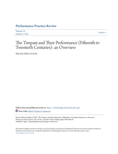 The Timpani and Their Performance (Fifteenth to Twentieth