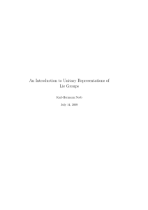 An Introduction to Unitary Representations of Lie Groups