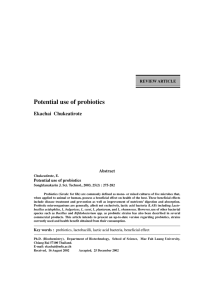 Potential use of probiotics