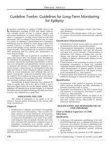 Guidelines for Long-Term Monitoring for Epilepsy