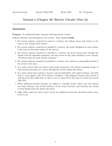 Tutorial 4 (Chapter 20: Electric Circuits (Part 2)) Questions