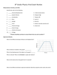 9th Grade Science Final Exam Review