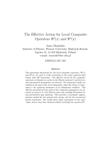 The Effective Action for Local Composite Operators Φ2(x) and Φ4(x)