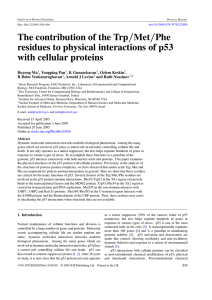 The contribution of the Trp/Met/Phe residues to physical interactions