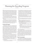 Planning the Breeding Program