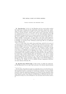 THE MODAL LOGIC OF INNER MODELS §1. Introduction. In [10, 11