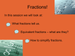 Fractions - equivalents and simplifying