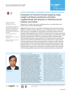 Evaluation of humoral immune response, body weight and blood