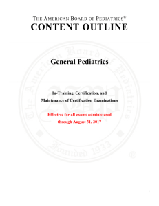 content outline - The American Board of Pediatrics