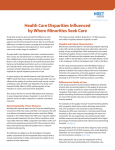 Health Care Disparities Influenced by Where Minorities Seek Care