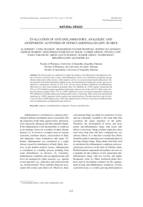 evaluation of anti-inflammatory, analgesic and antipyretic activities
