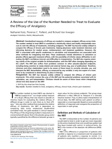 A Review of the Use of the Number Needed to Treat to Evaluate the