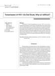 Transmission of HIV-1 Via Oral Route: Why is it difficult?