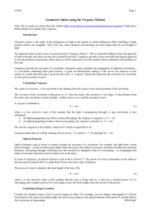 Calculating Vergences - University of Queensland