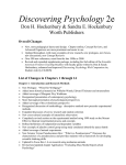 Discovering Psychology 2e Summary of Changes