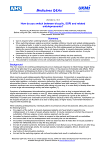 How do you switch between tricyclic, SSRI and related
