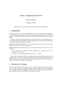 Sylow`s Subgroup Theorem