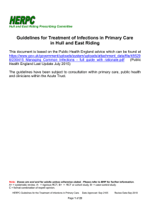 Guidelines for Treatment of Infections in Primary Care in Hull and