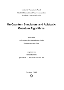 On Quantum Simulators and Adiabatic Quantum Algorithms