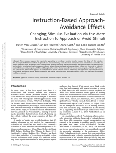 Instruction-Based Approach- Avoidance Effects