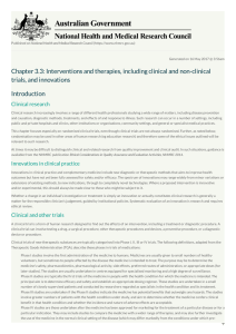 Chapter 3.3: Interventions and therapies, including clinical and non