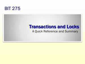 Transactions and Locks PowerPoint