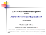 22c:145 Artificial Intelligence