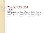 Your need for food