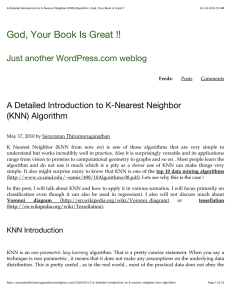 A Detailed Introduction to K-Nearest Neighbor (KNN) Algorithm