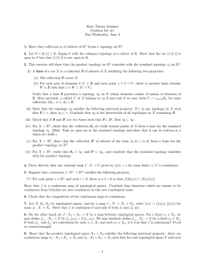 Problem Set 1 - Columbia Math