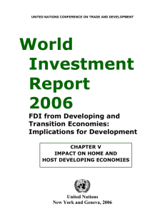 World Investment Report 2006 FDI from Developing and