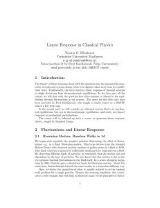 Linear Response in Classical Physics