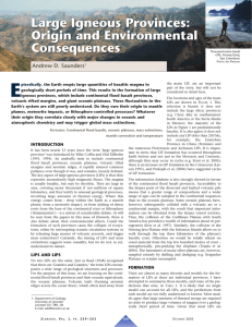 Large Igneous Provinces: Origin and Environmental Consequences