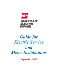 Guide for Electric Service and Meter Installations