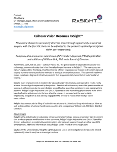 Calhoun Vision Becomes RxSight™