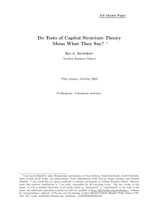 Do Tests of Capital Structure Theory Mean What They Say? ∗