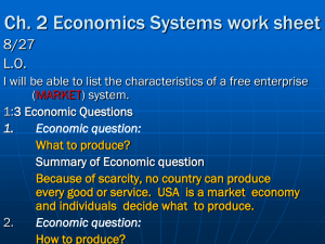 Ch. 2 Economics Systems