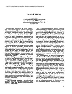 Smart Planning - Association for the Advancement of Artificial