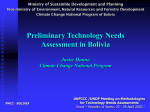Preliminary technology needs assessment in Bolivia