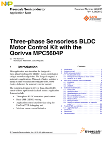 Three-phase Sensorless BLDC Motor Control Kit with the This