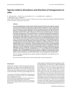 Species relative abundance and direction of introgression in oaks