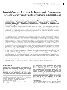 Proof-of-Concept Trial with the Neurosteroid Pregnenolone