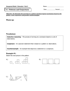 5.1- Patterns and Conjectures