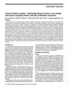 relationship between incisor crown length and incisor irregularity