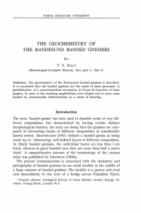 THE GEOCHEMISTRY OF THE RANDESUND BANDED GNEISSES