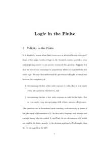 Logic in the Finite - CIS @ UPenn