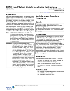 IOM47 Input/Output Module Installation Instructions