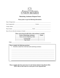 Marketing Assistance Request Form